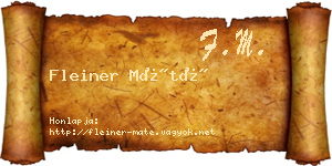 Fleiner Máté névjegykártya