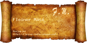 Fleiner Máté névjegykártya