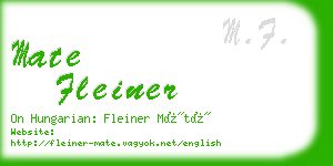 mate fleiner business card